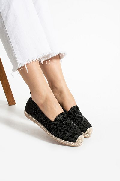 Getcho Klepac Women's Knitwear Black Espadrille Shoes