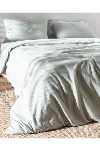 Madame Coco Rosalie Bettbezug-Set, Kingsize, 100 % Baumwolle, Dobby-Muster, Khaki