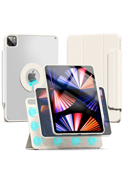 Choice حافظة ZOYU المغناطيسية لجهاز iPad Air 4/5 10.9 بوصة، لجهاز iPad Mini 6 1، باللون الأبيض، لجهاز iPad Air 4/5 10.9 بوصة، لجهاز iPad Pro 11 12.9 بوصة