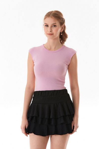 Fulla Moda Basic Crew Neck Snap Lycra Modal Body
