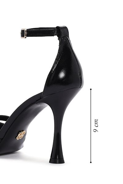 Derimod Black Thin Heeled Leather Women's Sandals - Ankle Strap 24sfd 160416