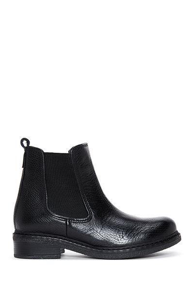 Derimod Women's Black Leather Chelsea Boots 24Wfd1811Ft