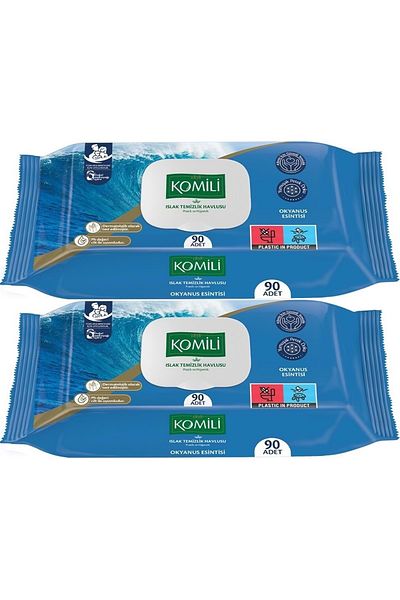 Komili Ocean Breeze Wet Towel Wipes Set (90 Sheets) Is a Cap (180 Sheets)