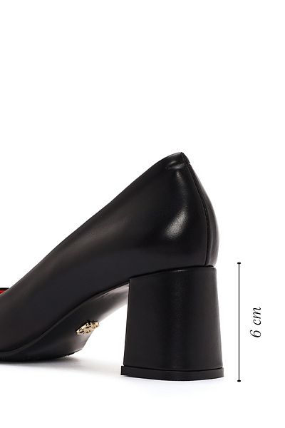 Derimod Black Flex Heeled Leather Women's Shoes - 24sfd 260018