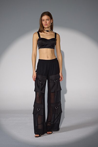 NOK İSTANBUL Exquisite Transparant Pantolon Siyah