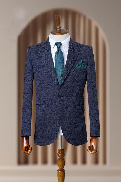MODA DİNA Navy Blue Italian Style Slim Fit Classic Men's Blazer Jacket