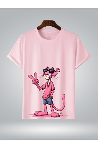 GLOWES Tricou unisex pentru copii roz cu imprimeu cu caractere