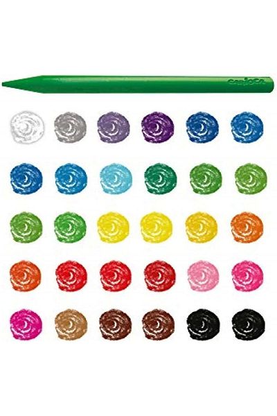 CARIOCA 12-Piece Jumbo Pastel Crayons - Non-Polluting Triangle Hands, Washable