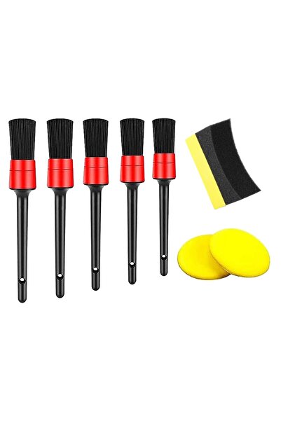 Techmaster Araç Oto Detaylı Temizlik Fırçası Parlatma Süngeri Seti 8 Parça