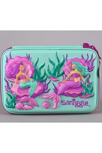 Petityu Smiggle Denizkızı Fuşya Mor Suyeşili Büyük Boy Dikdörtgen Kalemkutu