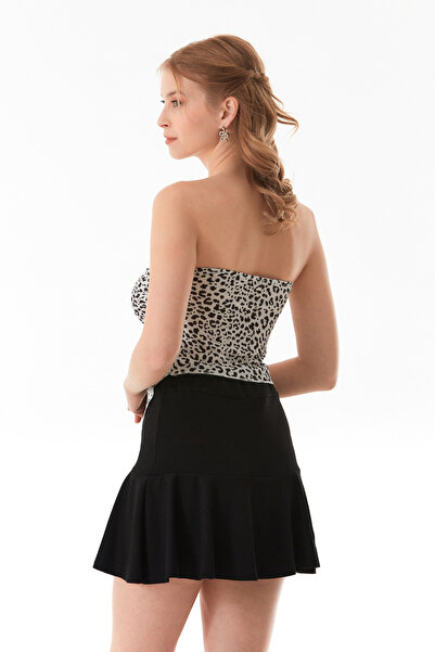 Fulla Moda Pleated Modal Shorts Skirt with Elastic Waist