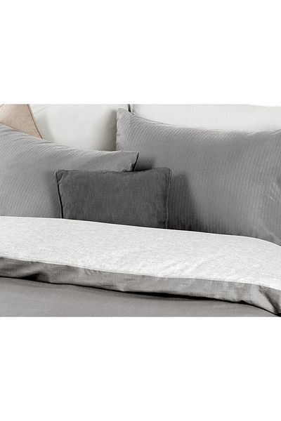 Madame Coco Cher Bedrucktes Bettbezug-Set, Kingsize, Grau