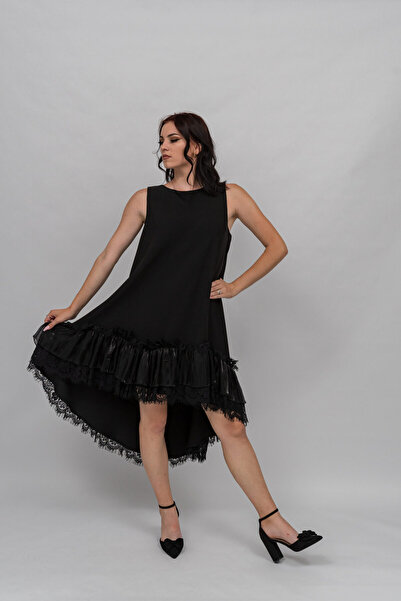 Gorgeaux Rochie Neagra Eleganta cu Dantela Moon - S(36)