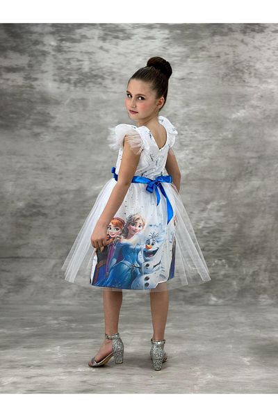 RAPAPA White Girls Elsa Dress Birthday Party Dress Ab28033
