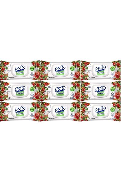 Solo Wet Towel Wipes 50 Sheets Apple Cider Vinegar & Baking Soda (Set of 9) (3Pk*3) 450 Sheets