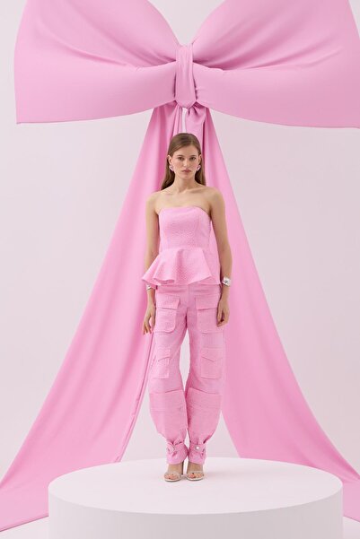 NOK İSTANBUL Femme Vibe Çok Cepli Diamond Kargo Pantolon Pembe