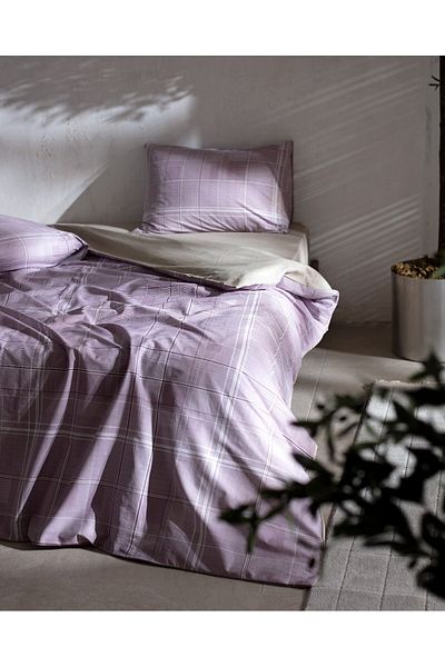 Madame Coco Amata Einzelbettbezug-Set, 100 % Baumwolle, Ranforce-Muster, Pflaume
