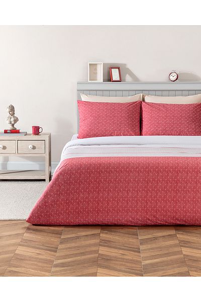 Madame Coco Hugo King Size Bedrucktes Ranforce Bettbezug-Set, elastisch