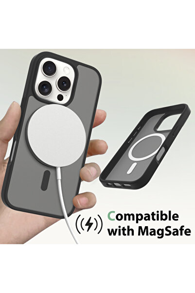 Nettech İphone 13 Uyumlu Mat Renkli Magsafe Arka Koruma Kılıf - Gold