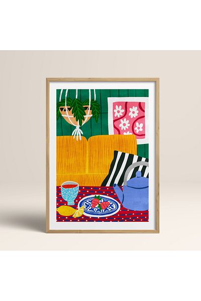 HOMEPACK Единична картина в дървена рамка, единичен плакат, картина TK/1416