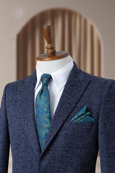 MODA DİNA Navy Blue Italian Style Slim Fit Classic Men's Blazer Jacket