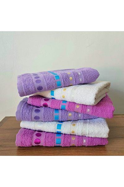 Kotonia Home Set of 6 towels Kotonia Home - Family Lines pastel, 100% Cotton, size 50x90 cm, Multicolor