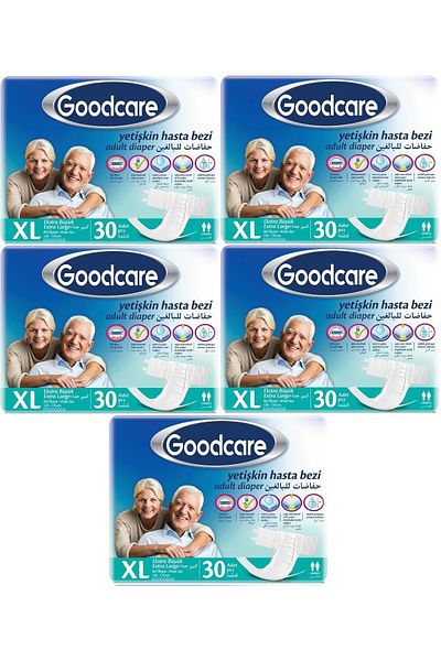 Goodcare Extra Large Patient Diapers - Adult Waistband Textile Surface Xl, 150 Pieces (5Pk*30)