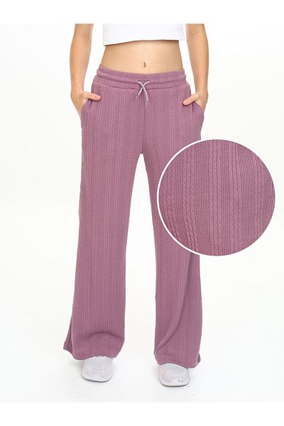 Denokids Pantaloni de sport de bază Rose cu picioare largi pentru fete