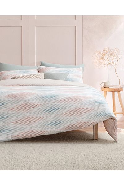 Madame Coco Faya Bettwäsche-Set, 100 % Baumwolle, Ranforce-Print, Einzelbett, Beige