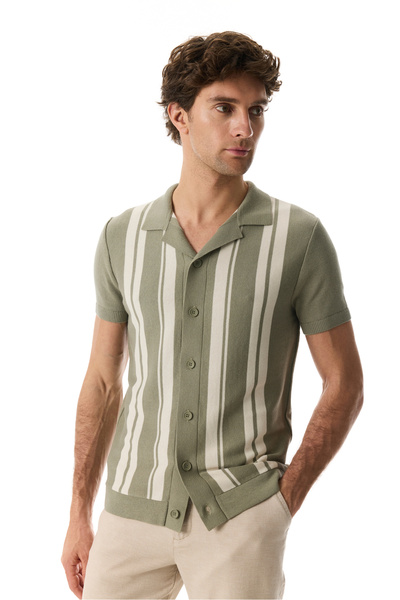 Mudo Striped Short Sleeve Knitwear Shirt
