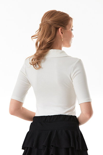 Fulla Moda Basic Polo Neck Lycra Modal Body with Snap Fasteners