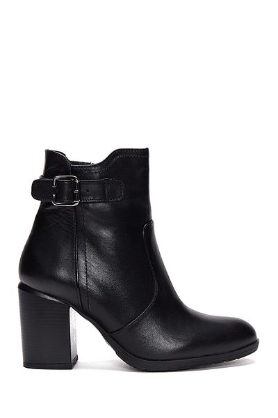 Derimod Black Women's Boots - Zippered and Thick Heeled 24Wfe 251118