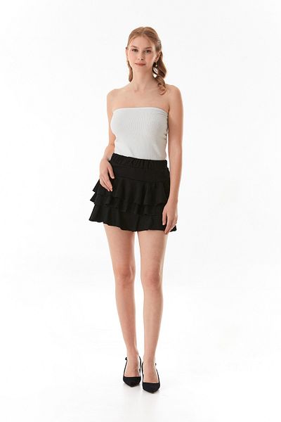 Fulla Moda Bürümcük Fabric Frilly Shorts Skirt