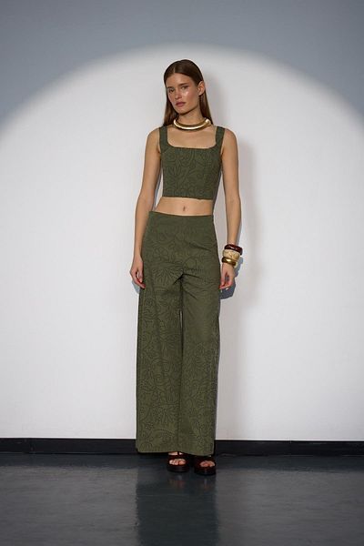 NOK İSTANBUL Blooming Grace Corset Bustier Khaki