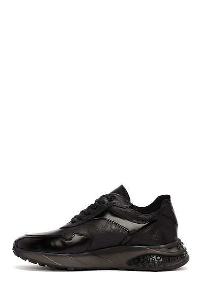 Derimod Men's Black Lace-Up Leather Sneakers 24Wfd 660514