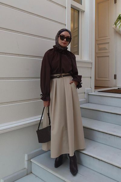 KADRİYE BAŞTÜRK Fusta Poly Plaid - Culoare Piatra