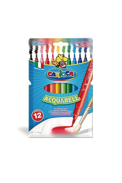 CARIOCA Acquarell Brush Tip Felt Tip Paint Pen 12pcs