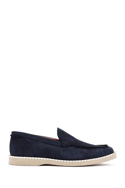 Derimod Men's Navy Blue Casual Nubuck Loafer - 24sfd6361v3