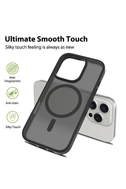 Nettech İphone 13 Uyumlu Mat Renkli Magsafe Arka Koruma Kılıf - Gold