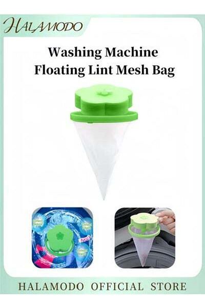 HALAMODO Lint Catcher for Laundry Household Reusable Washing Machine Floating Lint Mesh Bag Pet Hair Filter W