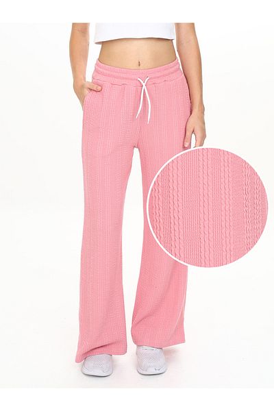 Denokids Pantaloni de sport de bază roz pentru fete cu picioare largi
