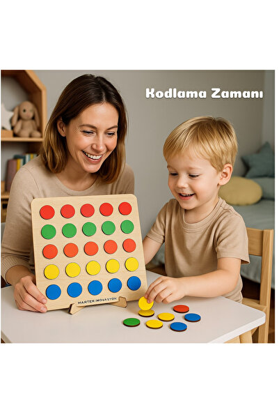 Karter İnovasyon Montessori Renk Oyun Robotik Kodlama Egitici Ahsap Oyuncak, Egitici Kutu Oyunu, Ahsap Esleme