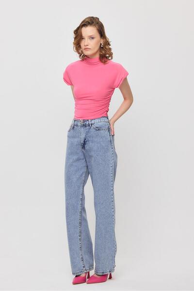 Rays 13185 Μπλούζα με κοντό μανίκι με επένδυση ροζ