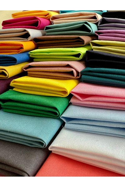 FabricMarket مجموعة قماش قطني 100% للخياطة والهوايات - 50 قطعة بألوان سادة مختلفة مقاس 20×20 سم