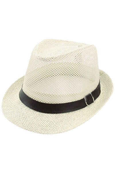 Mood Agenda Унісекс літній солом'яний капелюх-федора з сіткою