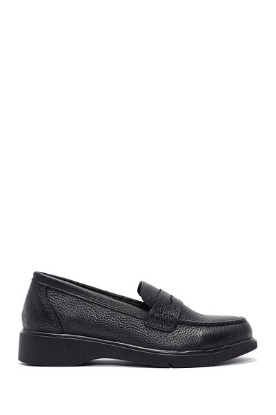 Derimod Women's Black Leather Comfort Loafer 24Wfd1516Ft