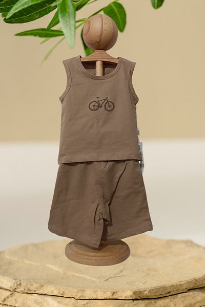 Baby s Breath Flower Bicycle Pattern Shorts Athlete 2'Li Baby Boy Set 6-12-18-24 Months 2 Piece Baby Boy Outfits