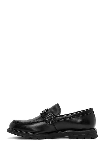 Derimod Men's Black Buckle Leather Casual Loafer 24Wfd 690918