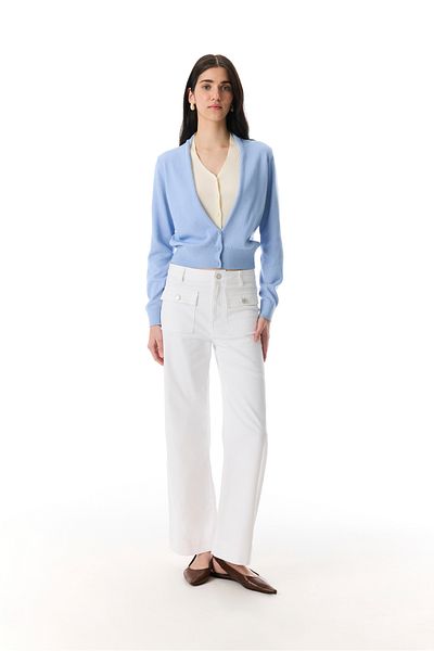 Mudo Cropped Flare Fit Pants with Pocket Detail