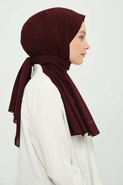 Madame Polo شال بولي قطن قطن أحمر داكن داكن قابل للتنفس وغير قابل للتجاعيد